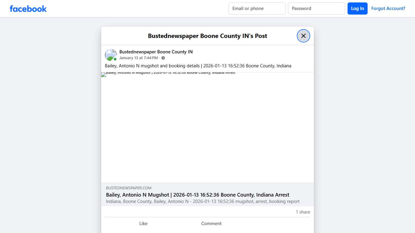 Bailey, Antonio N... - Bustednewspaper Boone County IN Facebook